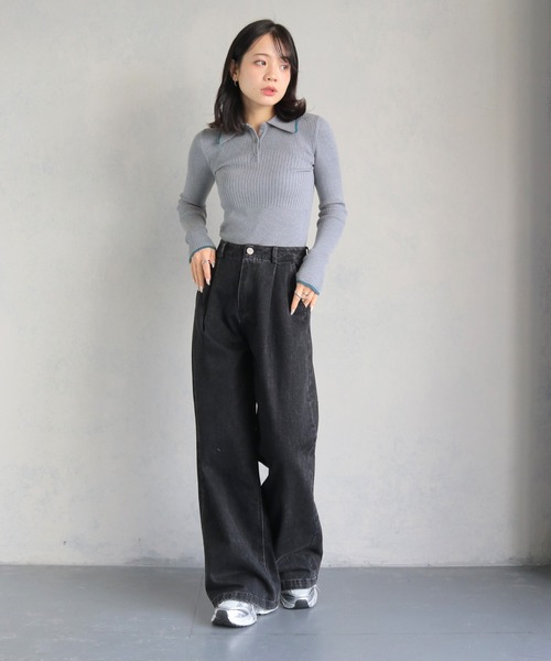 cheriella(シェリエラ)の「【cheriella】WEB限定ポロランダムリブニット WEB LIMITED POLO RANDOM RIB KNIT(ニット/セーター・レディース・アイボリー/グリーン/グレー/ブラック・M)」の21枚目の写真