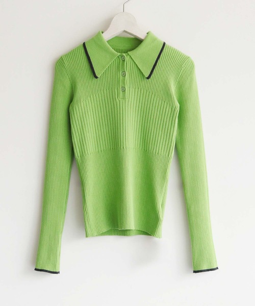 cheriella(シェリエラ)の「【cheriella】WEB限定ポロランダムリブニット WEB LIMITED POLO RANDOM RIB KNIT(ニット/セーター・レディース・アイボリー/グリーン/グレー/ブラック・M)」の13枚目の写真