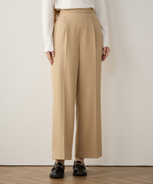 LE SOUK HOLIDAY（ルスークホリデー）の「スマートワイドパンツ（スラックス・レディース・ネイビー/ベージュ/ブラック・S/M/L）」の2枚目の写真