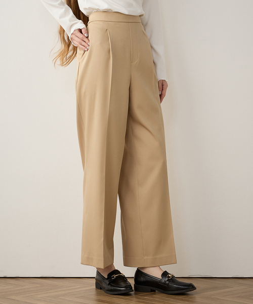 LE SOUK HOLIDAY（ルスークホリデー）の「スマートワイドパンツ（スラックス・レディース・ネイビー/ベージュ/ブラック・S/M/L）」の4枚目の写真