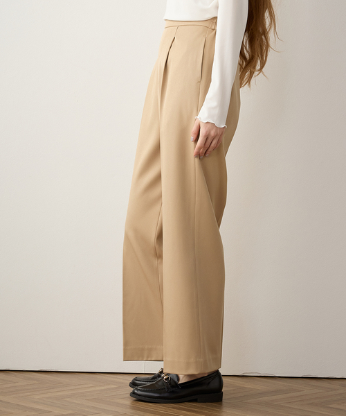LE SOUK HOLIDAY（ルスークホリデー）の「スマートワイドパンツ（スラックス・レディース・ネイビー/ベージュ/ブラック・S/M/L）」の6枚目の写真
