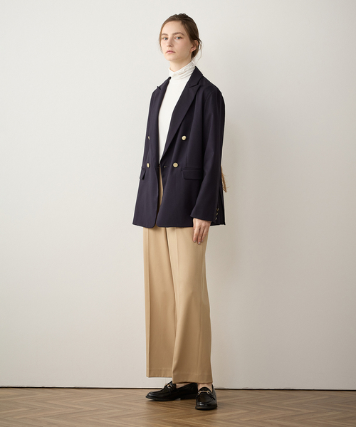 LE SOUK HOLIDAY（ルスークホリデー）の「スマートワイドパンツ（スラックス・レディース・ネイビー/ベージュ/ブラック・S/M/L）」の13枚目の写真