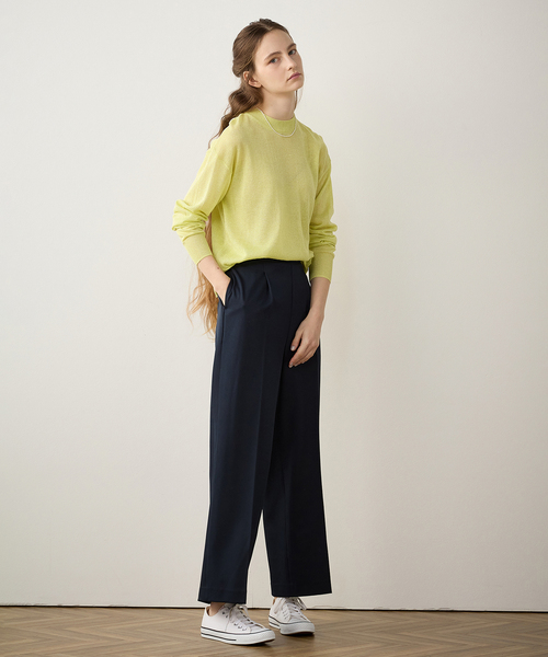 LE SOUK HOLIDAY（ルスークホリデー）の「スマートワイドパンツ（スラックス・レディース・ネイビー/ベージュ/ブラック・S/M/L）」の19枚目の写真