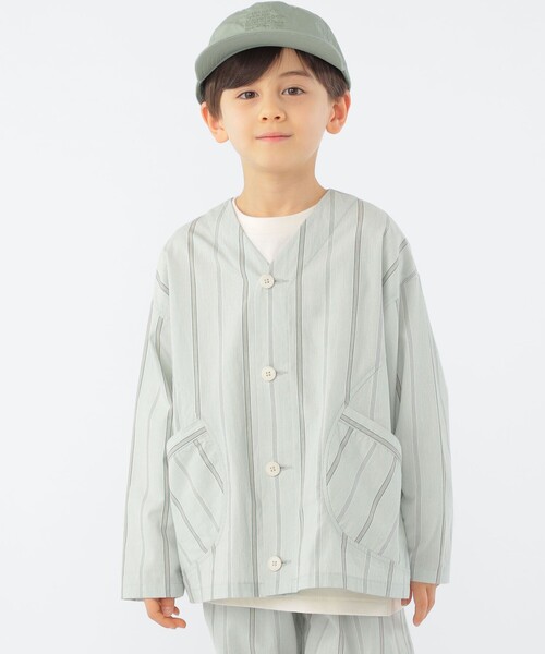 SHIPS（シップス）の「SHIPS KIDS:100～130cm / カラーレス ワーク シャツ（シャツ/ブラウス・キッズ・ミント/ネイビー・110/120/130/100）」の5枚目の写真