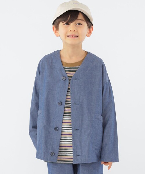 SHIPS（シップス）の「SHIPS KIDS:100～130cm / カラーレス ワーク シャツ（シャツ/ブラウス・キッズ・ミント/ネイビー・110/120/130/100）」の9枚目の写真
