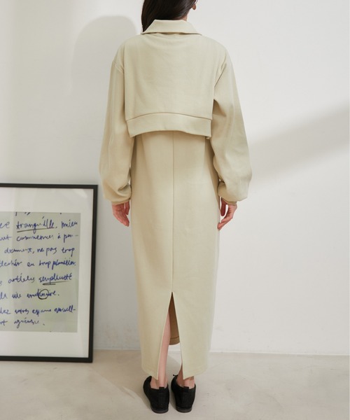 VIS（ビス）の「【洗える】ショートジップカーディガン/リブカットソーワンピース【SET】（ワンピース・レディース・ライトグレー/ベージュ系その他/グリーン系その他・FREE）」の17枚目の写真