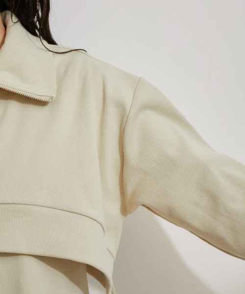 VIS（ビス）の「【洗える】ショートジップカーディガン/リブカットソーワンピース【SET】（ワンピース・レディース・ライトグレー/ベージュ系その他/グリーン系その他・FREE）」の15枚目の写真