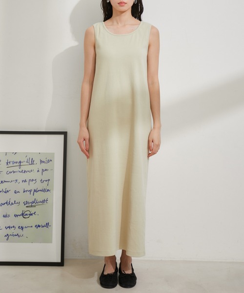 VIS（ビス）の「【洗える】ショートジップカーディガン/リブカットソーワンピース【SET】（ワンピース・レディース・ライトグレー/ベージュ系その他/グリーン系その他・FREE）」の9枚目の写真