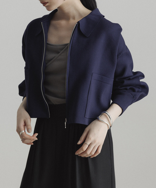 CE'E_SE'E(シーシー)の「リブショートブルゾン(ブルゾン・レディース・オフホワイト/ライトグレー/ネイビー・FREE)」の21枚目の写真