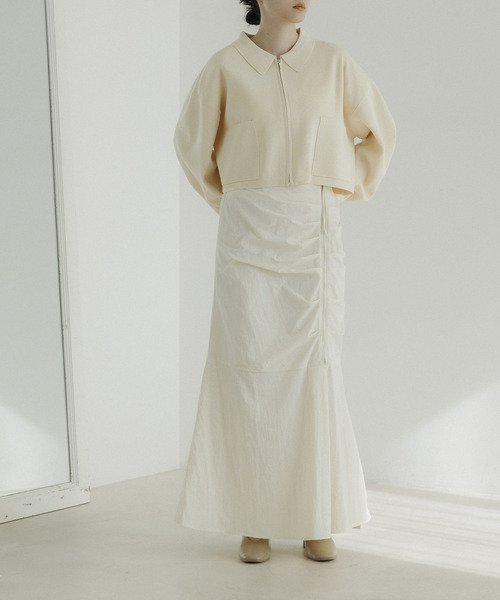 CE'E_SE'E(シーシー)の「リブショートブルゾン(ブルゾン・レディース・オフホワイト/ライトグレー/ネイビー・FREE)」の5枚目の写真