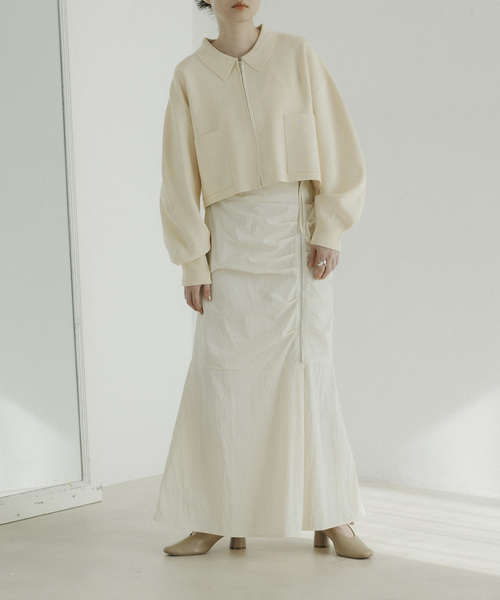 CE'E_SE'E(シーシー)の「リブショートブルゾン(ブルゾン・レディース・オフホワイト/ライトグレー/ネイビー・FREE)」の6枚目の写真