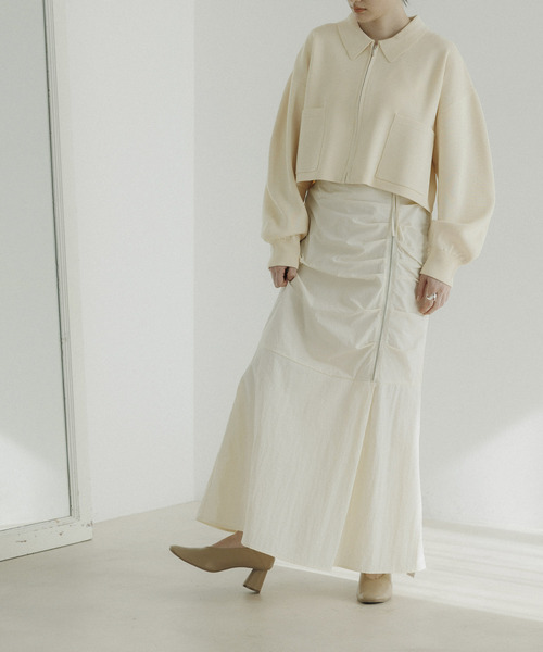 CE'E_SE'E(シーシー)の「リブショートブルゾン(ブルゾン・レディース・オフホワイト/ライトグレー/ネイビー・FREE)」の7枚目の写真