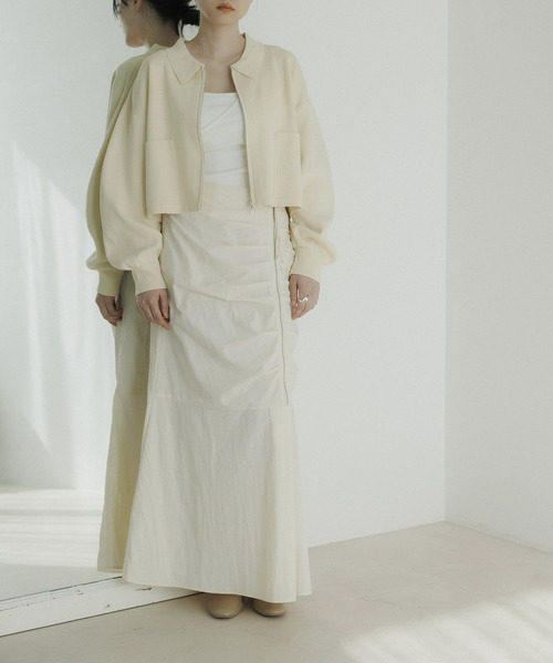 CE'E_SE'E(シーシー)の「リブショートブルゾン(ブルゾン・レディース・オフホワイト/ライトグレー/ネイビー・FREE)」の9枚目の写真