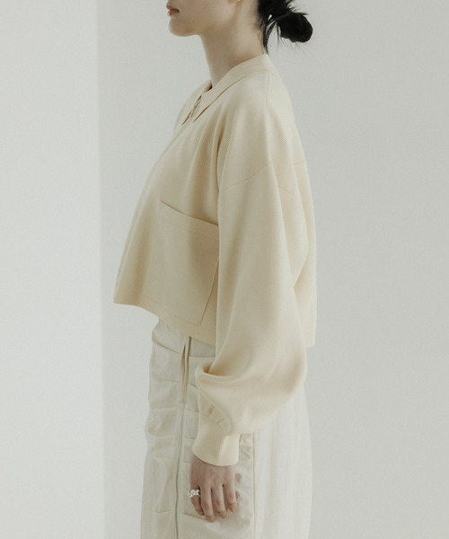 CE'E_SE'E(シーシー)の「リブショートブルゾン(ブルゾン・レディース・オフホワイト/ライトグレー/ネイビー・FREE)」の11枚目の写真