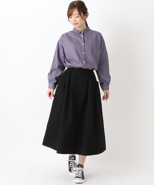 one'sterrace(ワンズテラス)の「コットンピーチ起毛 スカート(スカート・レディース・ブラック系8/ベージュ系8・02)」の11枚目の写真