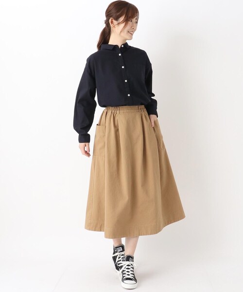 one'sterrace(ワンズテラス)の「コットンピーチ起毛 スカート(スカート・レディース・ブラック系8/ベージュ系8・02)」の13枚目の写真