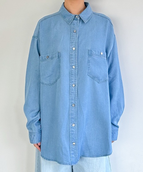 DOUX ARCHIVES ソフトデニムフレンチシャツ　BLUE DOUX ARCHIVES ブラウス シャツ ソフトデニムフレンチシャツ