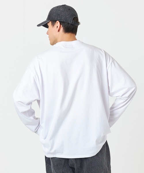 STRAY SHEEP(ストレイシープ)の「【STRAY SHEEP/ストレイシープ】ミニロゴ・ロングスリーブTee/長袖ロンT(Tシャツ/カットソー・メンズ・ホワイト/ブラック・LARGE/MEDIUM)」の5枚目の写真