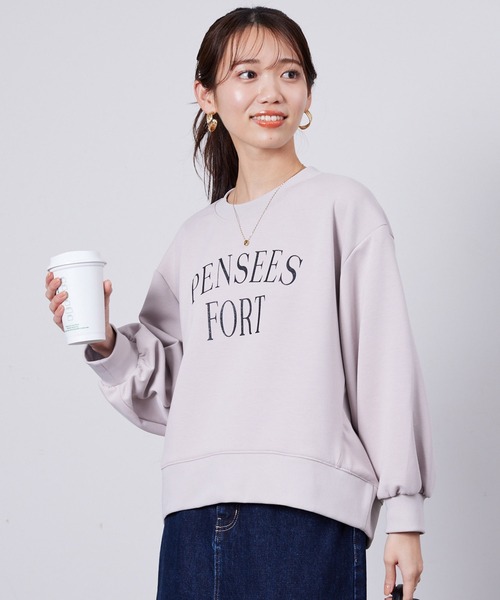 Chez toi(シェトワ)の「軽量ボンディンググリッターロゴプルオーバー(スウェット・レディース・アイボリー/ブラック/カーキ・FREE)」の5枚目の写真