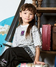 チュールプリントレイヤード半袖Tシャツ