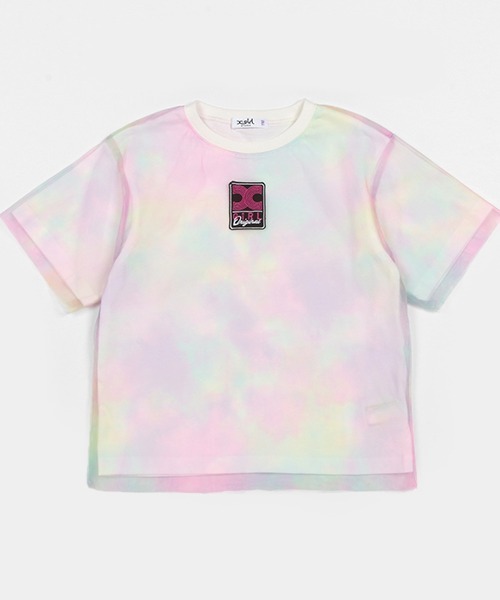 X-girl Stages（エックスガールステージス）の「チュールプリントレイヤード半袖Tシャツ（Tシャツ/カットソー・キッズ・マルチ/ホワイト・130cm/120cm/140cm/100cm/110cm/90cm）」の2枚目の写真