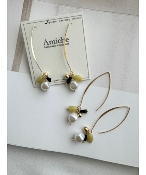 tone(トーン)の「【Amiche】ビーズフープピアス(MA)(ピアス(両耳用)・レディース・ゴールド・FREE)」の1枚目の写真