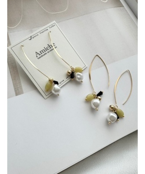 tone(トーン)の「【Amiche】ビーズフープピアス(MA)(ピアス(両耳用)・レディース・ゴールド・FREE)」の3枚目の写真