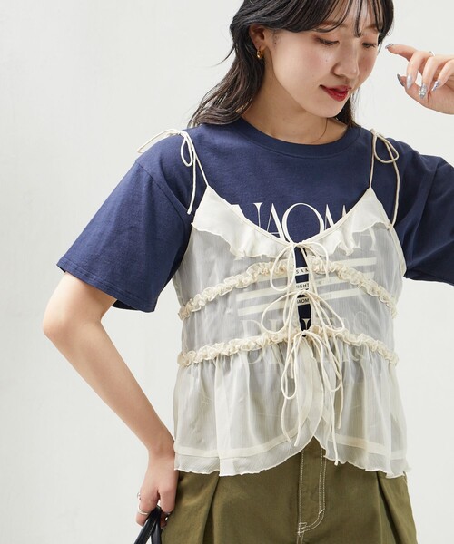 FREAK'S STORE(フリークスストア)の「限定展開 チュール 2way キャミ ビスチェ(キャミソール・レディース・オフホワイト/ブラック/ラベンダー・フリ-)」の14枚目の写真