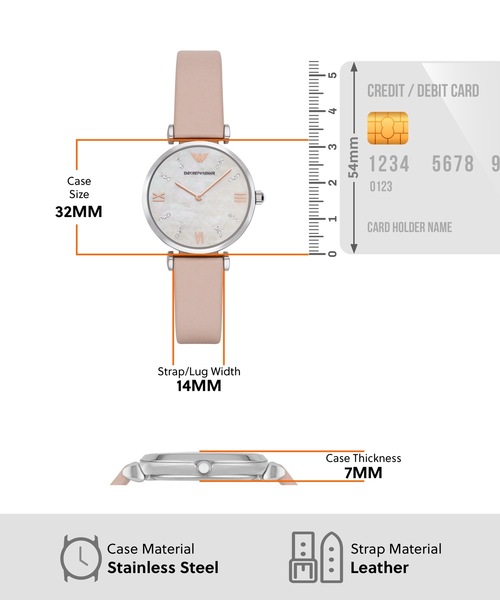 EMPORIO ARMANI(エンポリオアルマーニ)の「エンポリオ・アルマーニ 腕時計 レディース アナログ レザー AR8039(アナログ腕時計・レディース・ピンク・FREE)」の3枚目の写真