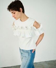 GRACE CONTINENTAL | フリルリブカットトップ(Tシャツ/カットソー)