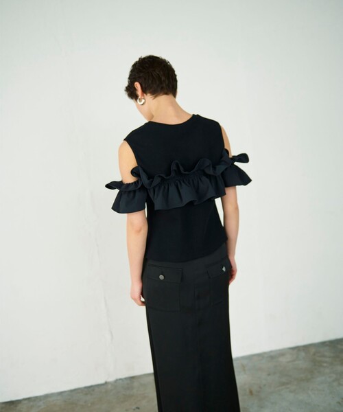 GRACE CONTINENTAL(グレースコンチネンタル)の「フリルリブカットトップ(Tシャツ/カットソー・レディース・ブラック/レッド/ホワイト・36)」の22枚目の写真