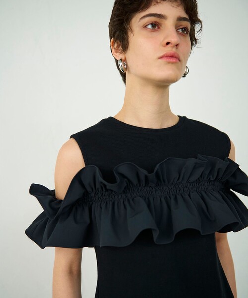 GRACE CONTINENTAL(グレースコンチネンタル)の「フリルリブカットトップ(Tシャツ/カットソー・レディース・ブラック/レッド/ホワイト・36)」の18枚目の写真