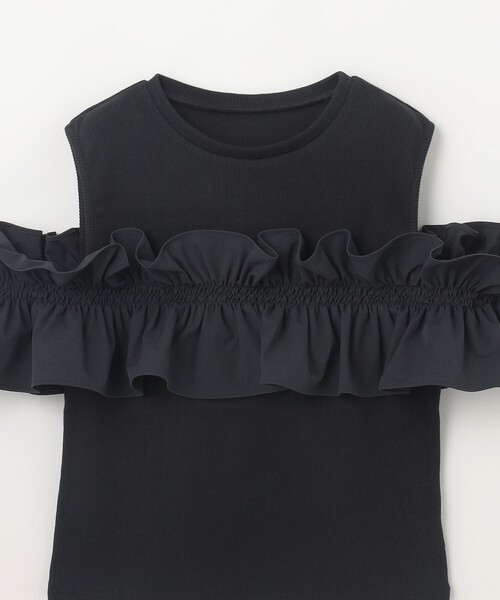 GRACE CONTINENTAL(グレースコンチネンタル)の「フリルリブカットトップ(Tシャツ/カットソー・レディース・ブラック/レッド/ホワイト・36)」の6枚目の写真