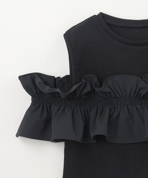 GRACE CONTINENTAL(グレースコンチネンタル)の「フリルリブカットトップ(Tシャツ/カットソー・レディース・ブラック/レッド/ホワイト・36)」の7枚目の写真