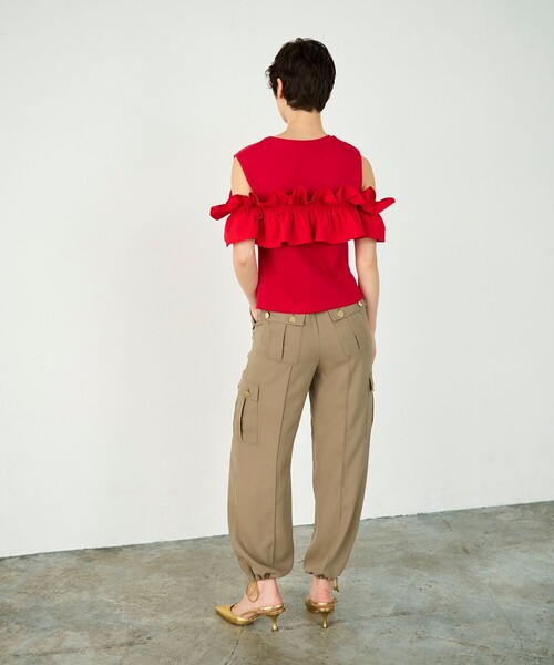 GRACE CONTINENTAL(グレースコンチネンタル)の「フリルリブカットトップ(Tシャツ/カットソー・レディース・ブラック/レッド/ホワイト・36)」の12枚目の写真