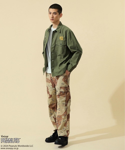 ※ALPHA（アルファ）の「PEANUTS x ALPHA ベトジャン風長袖シャツ/スヌーピー（シャツ/ブラウス・メンズ・ブラック/アーミー・X-LARGE/MEDIUM/LARGE/SMALL）」の18枚目の写真