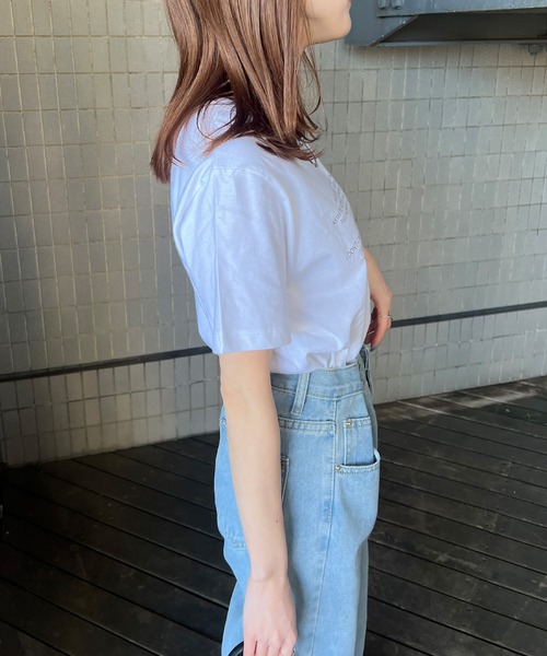 ISOOK（アイスー）の「【ISOOK / アイスー】メッセージロゴTシャツ / 半袖 ハート カジュアル レタリングTシャツ ZOZOTOWN限定（Tシャツ/カットソー・レディース・ブラック/ホワイト・FREE）」の7枚目の写真