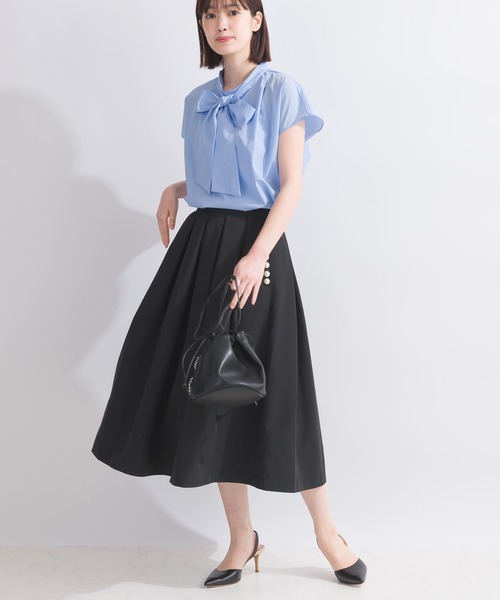 PICCIN（ピッチン）の「リボンタイブラウス（シャツ/ブラウス・レディース・サックスブルー/ブラック/オフホワイト・M）」の15枚目の写真