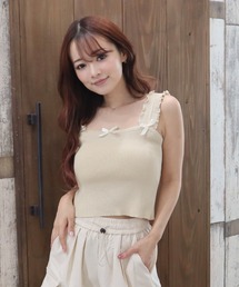 CECIL McBEE（セシルマクビー）の「リブニットリボン付きキャミソール