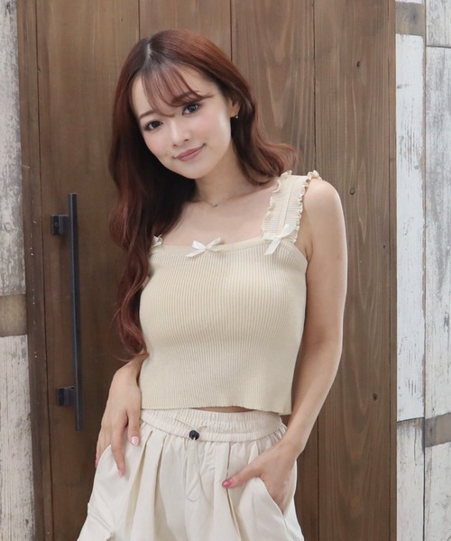 CECIL McBEE キャミソール CECIL McBEE（セシルマクビー）の「リブニットリボン付き