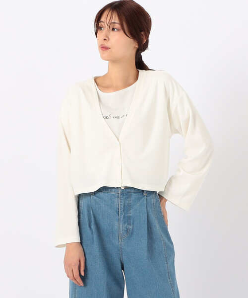 COMME CA ISM（コムサイズム）の「【サスティナブル】AQUAROBE ショート丈 カーディガン（カーディガン/ボレロ・レディース・ネイビー/ホワイト/ブルー・FREE）」の2枚目の写真