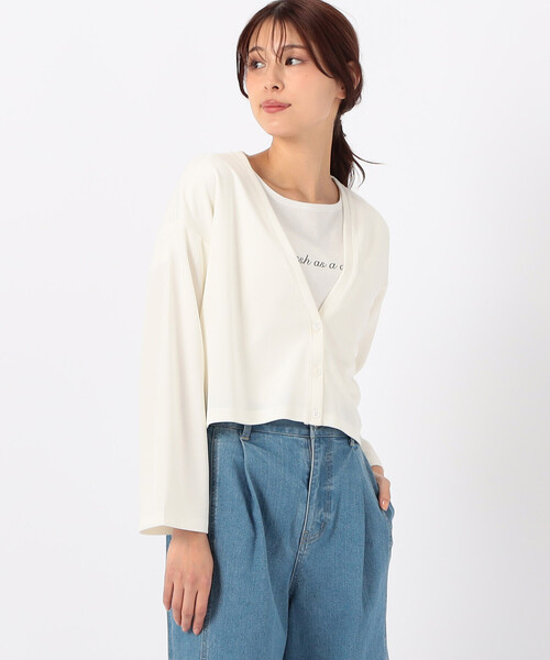 COMME CA ISM（コムサイズム）の「【サスティナブル】AQUAROBE ショート丈 カーディガン（カーディガン/ボレロ・レディース・ネイビー/ホワイト/ブルー・FREE）」の5枚目の写真