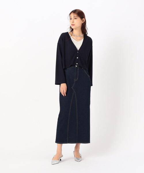 COMME CA ISM（コムサイズム）の「【サスティナブル】AQUAROBE ショート丈 カーディガン（カーディガン/ボレロ・レディース・ネイビー/ホワイト/ブルー・FREE）」の6枚目の写真