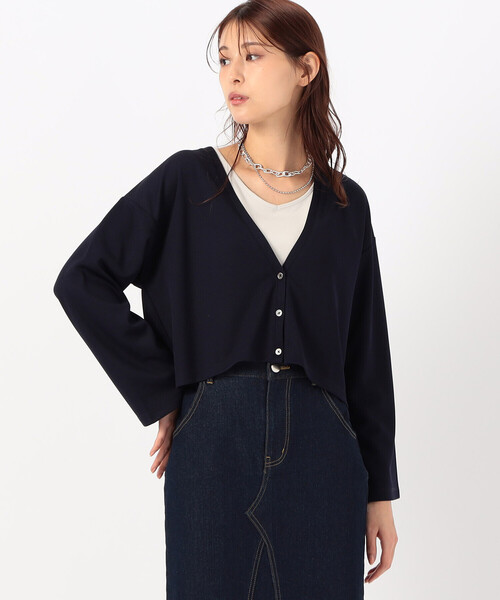 COMME CA ISM（コムサイズム）の「【サスティナブル】AQUAROBE ショート丈 カーディガン（カーディガン/ボレロ・レディース・ネイビー/ホワイト/ブルー・FREE）」の7枚目の写真
