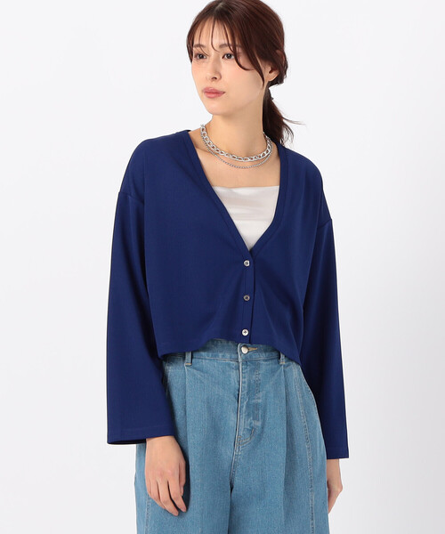 COMME CA ISM（コムサイズム）の「【サスティナブル】AQUAROBE ショート丈 カーディガン（カーディガン/ボレロ・レディース・ネイビー/ホワイト/ブルー・FREE）」の9枚目の写真