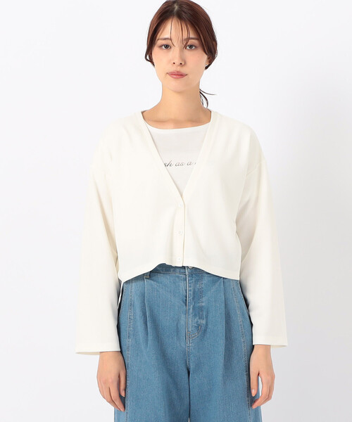 COMME CA ISM（コムサイズム）の「【サスティナブル】AQUAROBE ショート丈 カーディガン（カーディガン/ボレロ・レディース・ネイビー/ホワイト/ブルー・FREE）」の10枚目の写真