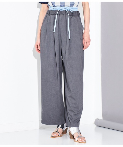 Settimissimo（セッティミッシモ）の「配色ダブルウエスト タックパンツ（その他パンツ・レディース・ベージュ/グレー・38）」の2枚目の写真