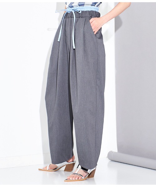 Settimissimo（セッティミッシモ）の「配色ダブルウエスト タックパンツ（その他パンツ・レディース・ベージュ/グレー・38）」の5枚目の写真