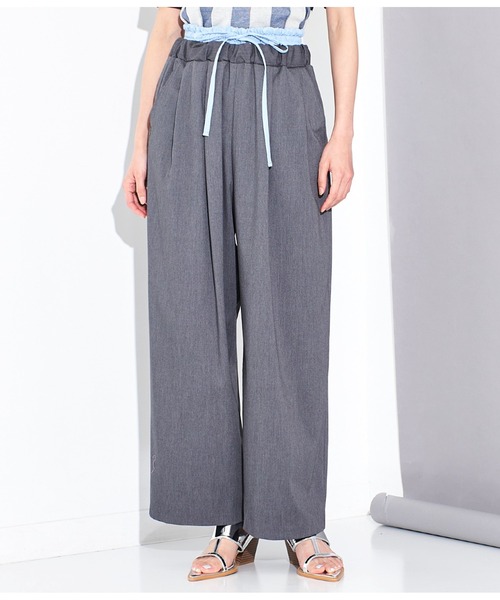 Settimissimo（セッティミッシモ）の「配色ダブルウエスト タックパンツ（その他パンツ・レディース・ベージュ/グレー・38）」の6枚目の写真