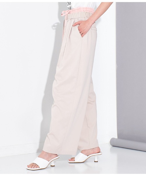 Settimissimo（セッティミッシモ）の「配色ダブルウエスト タックパンツ（その他パンツ・レディース・ベージュ/グレー・38）」の11枚目の写真